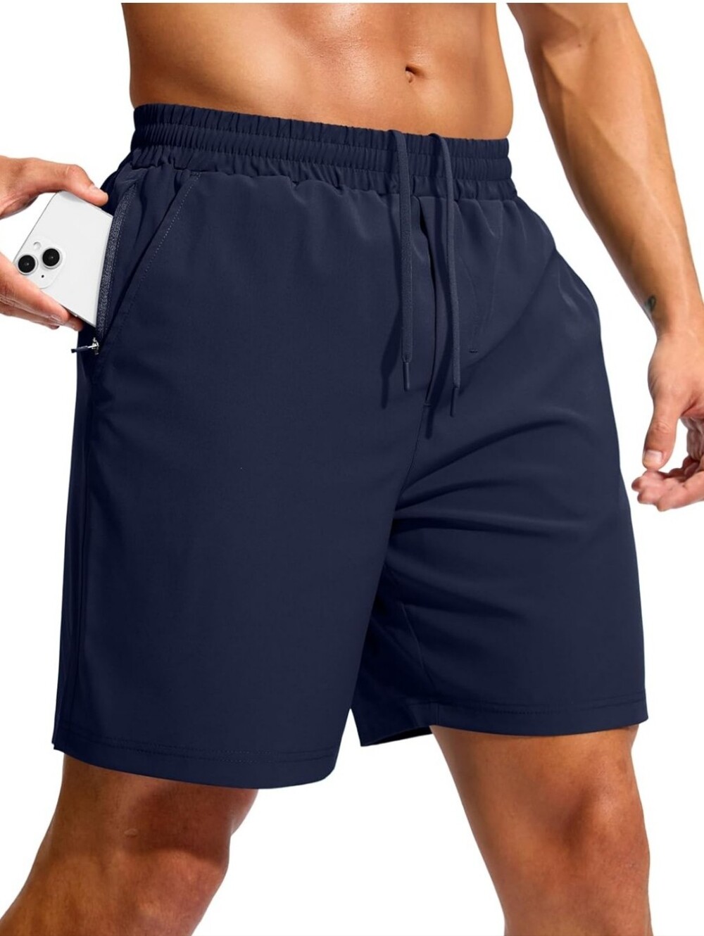 Men's Athletic Drawstring Shorts in Navy